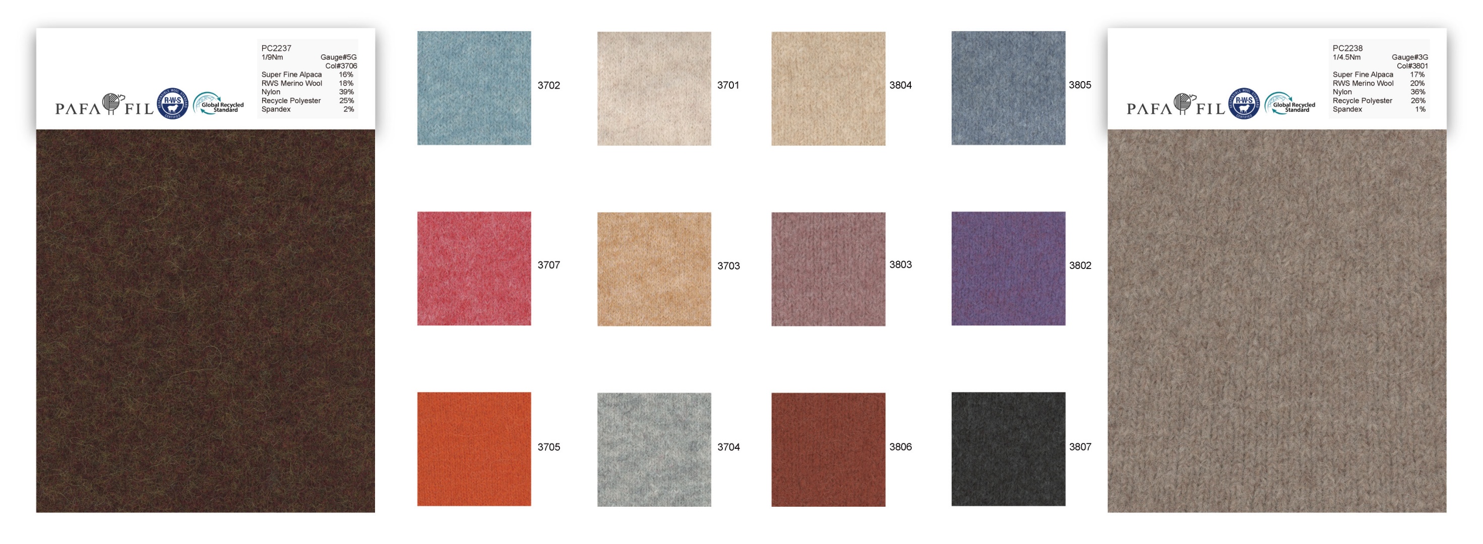 PC2237&PC2238 Color card