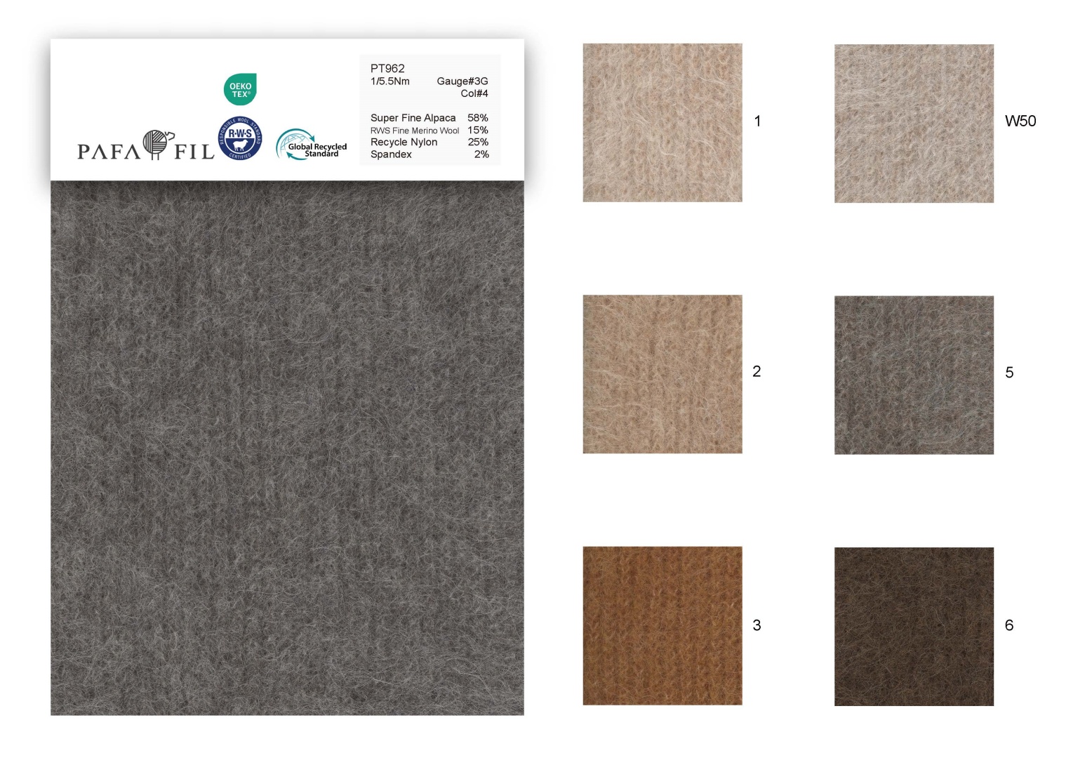PT962 Color card