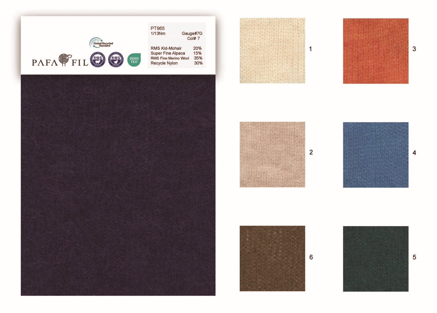 PT965 Color card