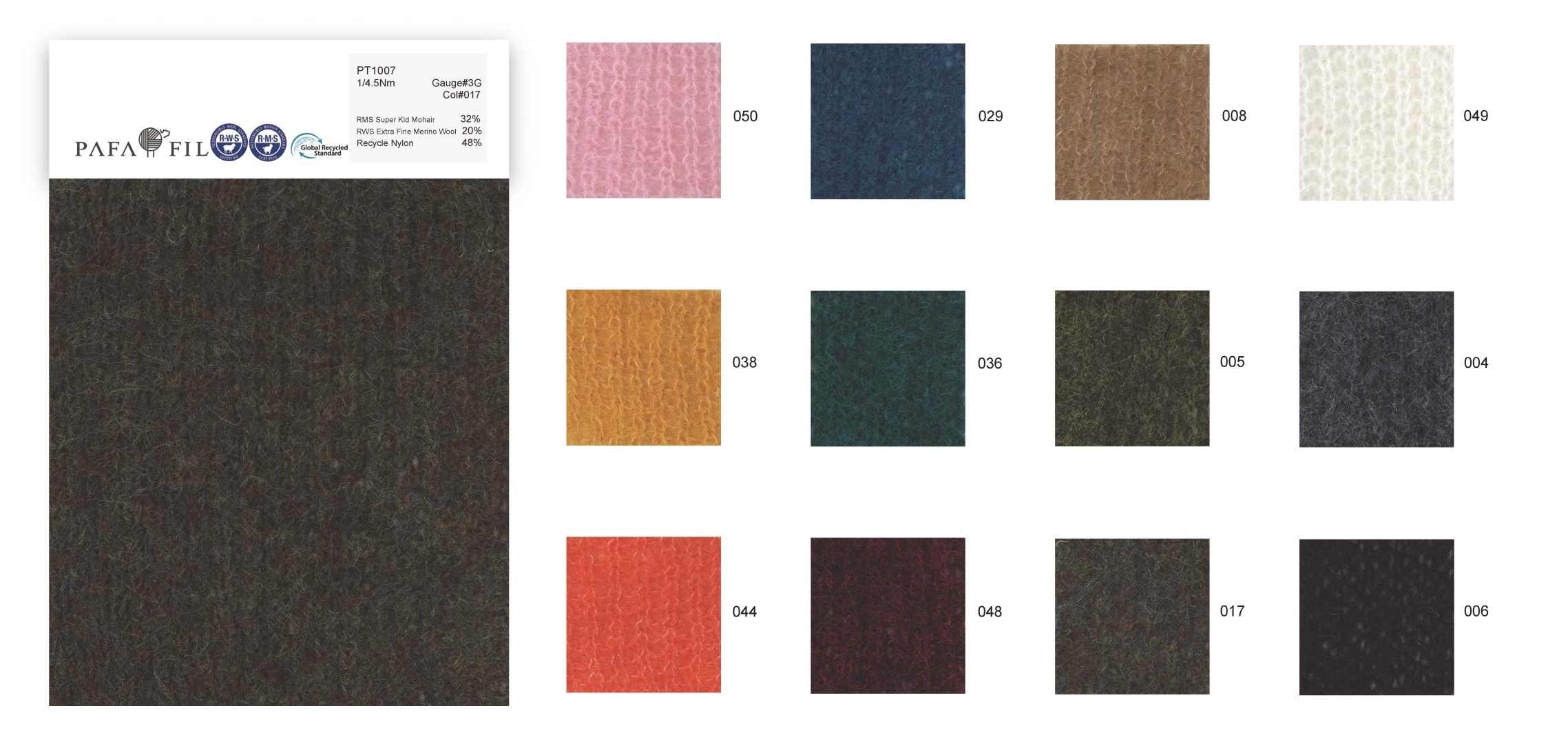 PT1007 Color card