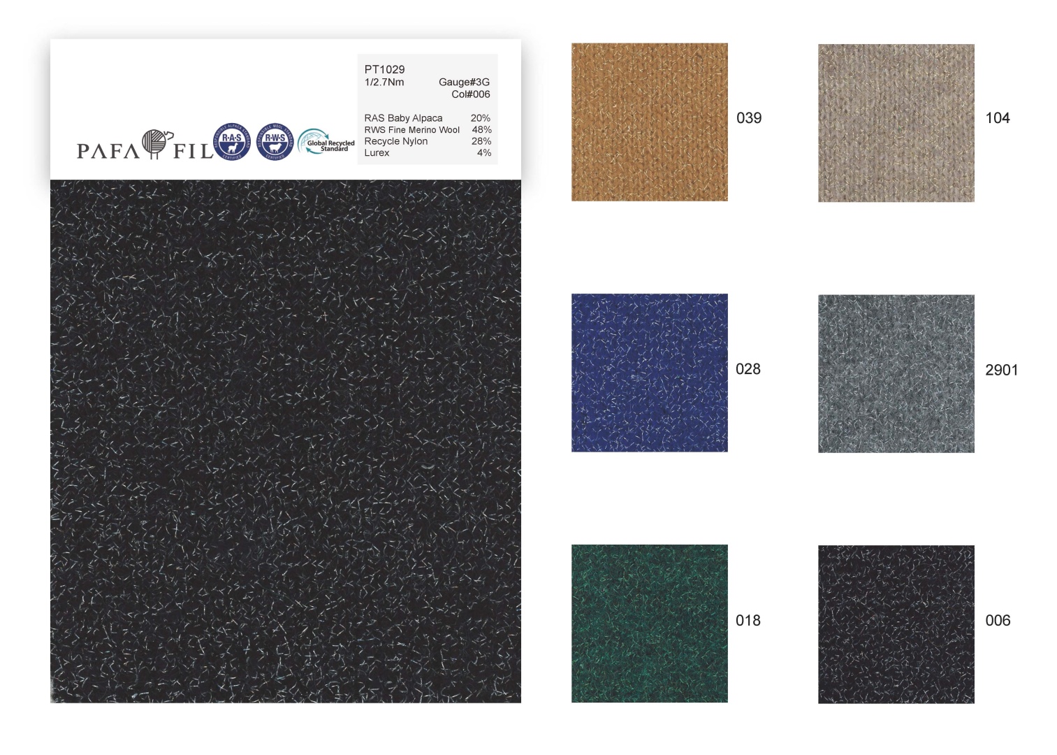 PT1029 Color card