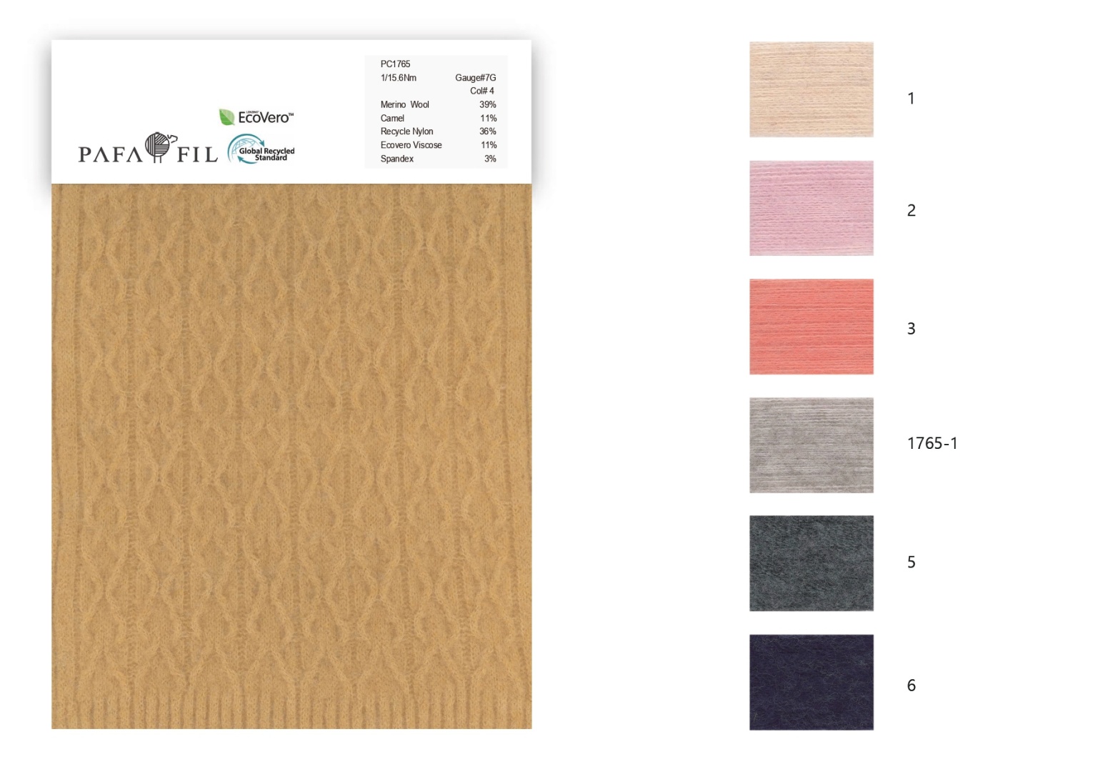 PC1765 Color card