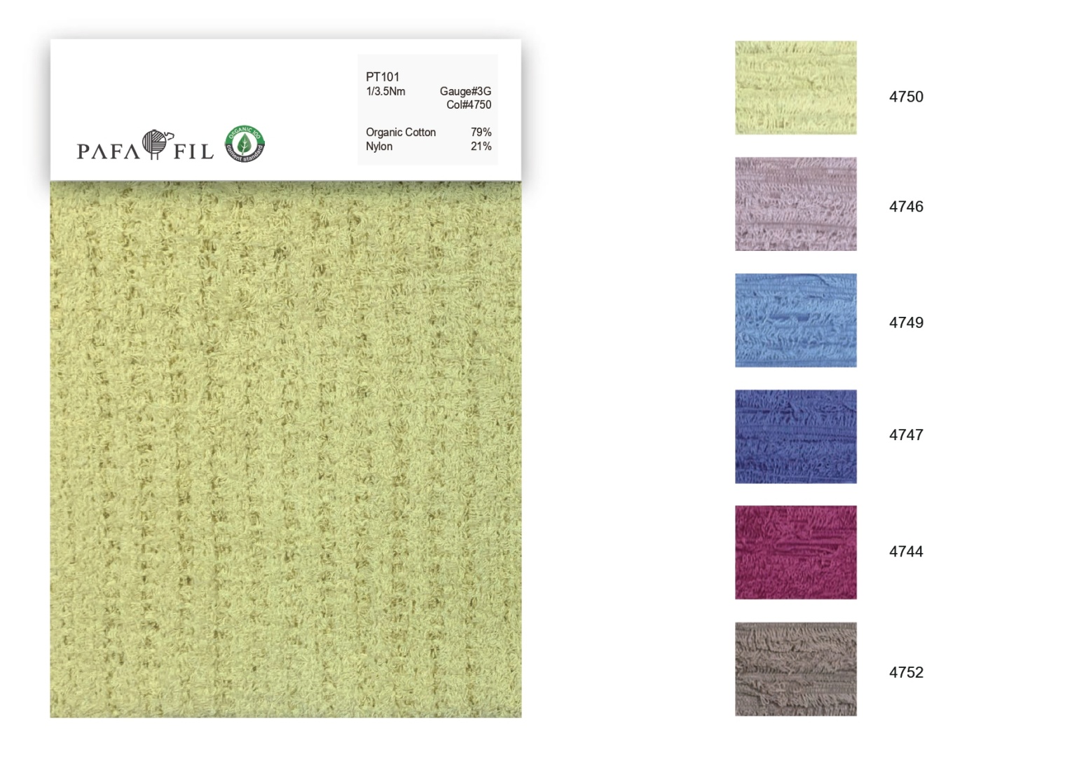 PT101 Color card