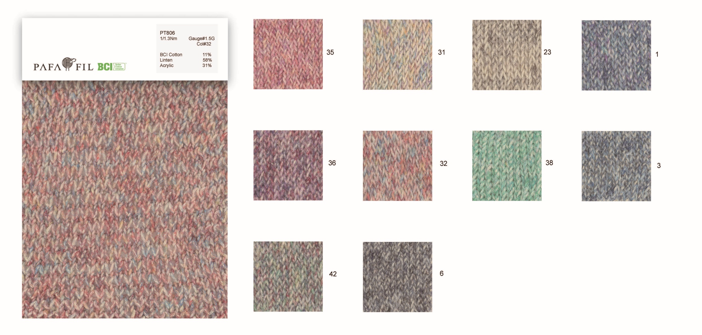 PT806 Color card