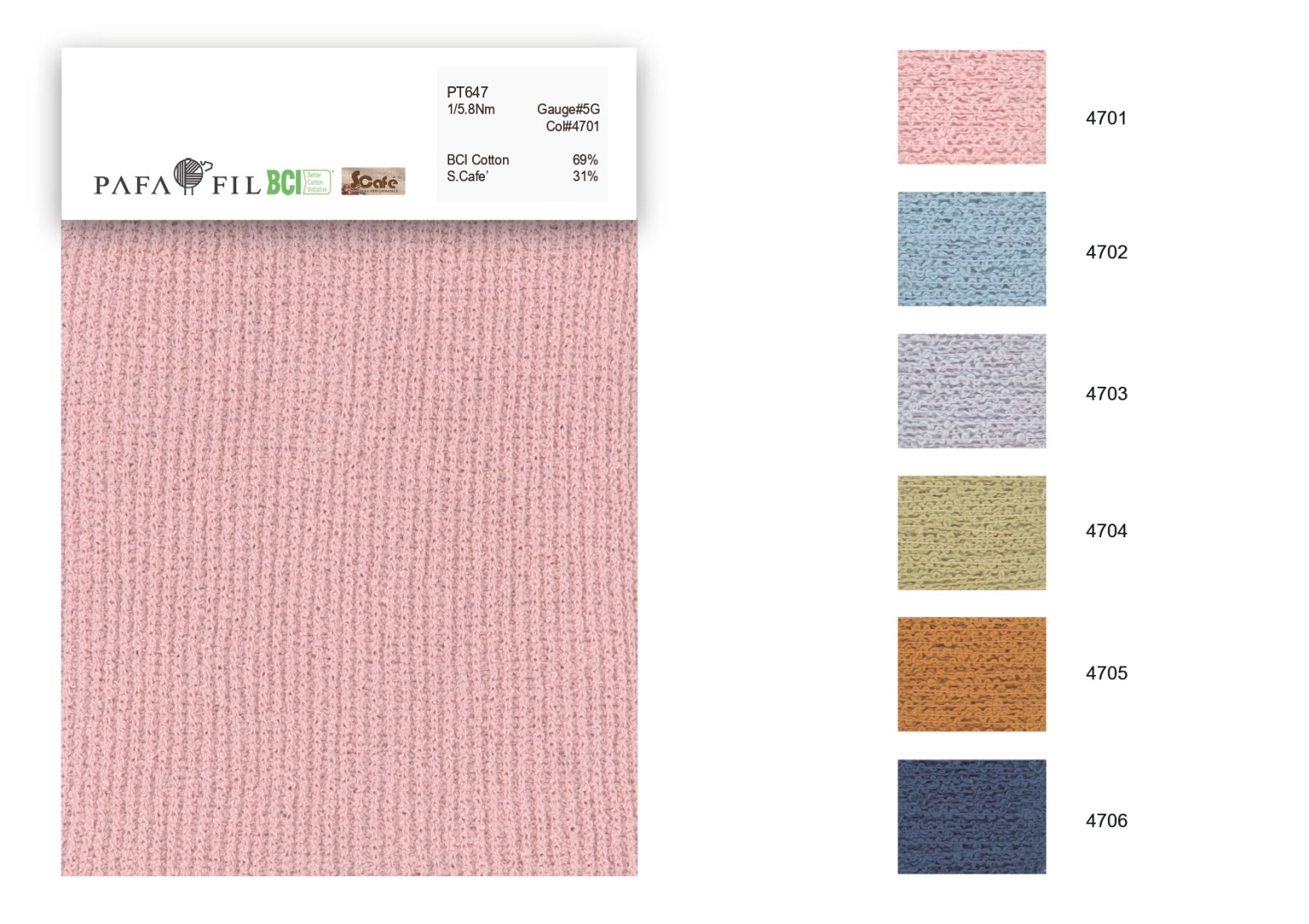 PT647 Color card